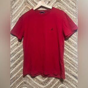 Nautica Men's Bright Red Performance Short Sleeve T-shirt,Size Small